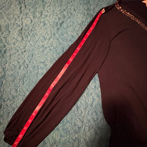 Michael Kors Black V-Neck Blouse Size XL - Picture 3 of 7